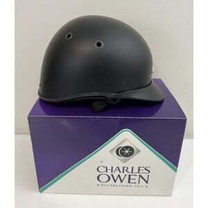 Charles Owen JR8 LTD Riding Helmet -Size 7 1/4 (59CM)- Black Painted, NEW